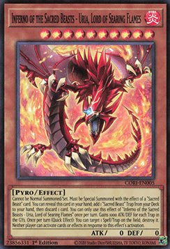 Inferno of the Sacred Beasts - Uria, Lord of Searing Flames (V.1 - Super Rare)