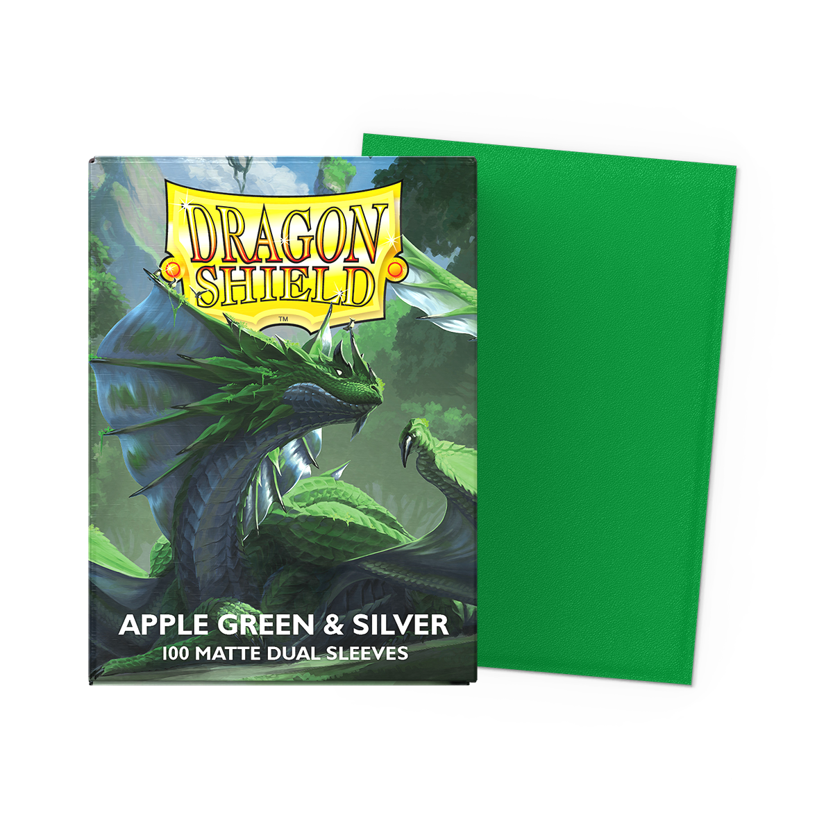 Fundas Dragon Shield Dual Matte Standard (100) – Apple Green & Silver