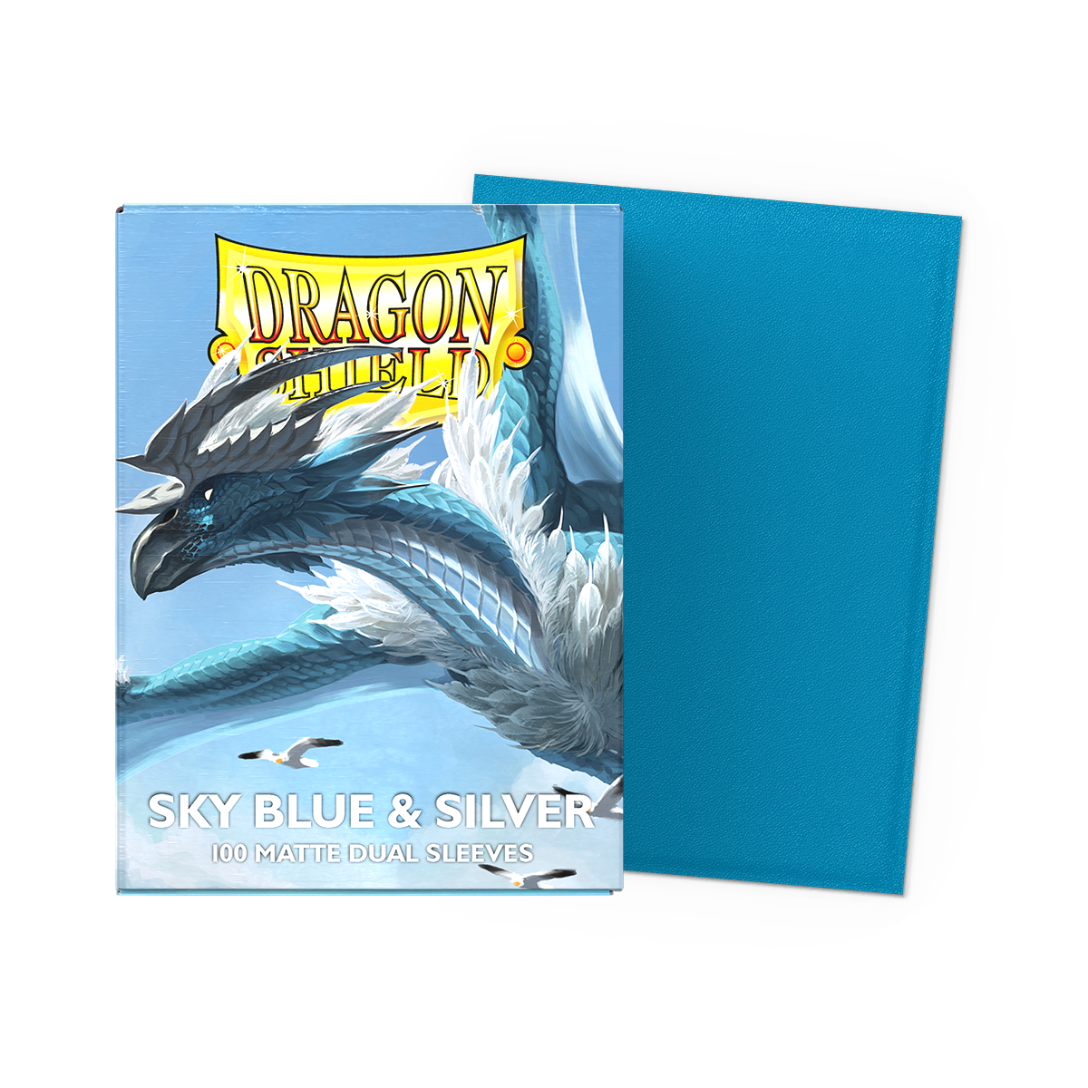 Fundas Dragon Shield Dual Matte Standard (100) – Sky Blue & Silver