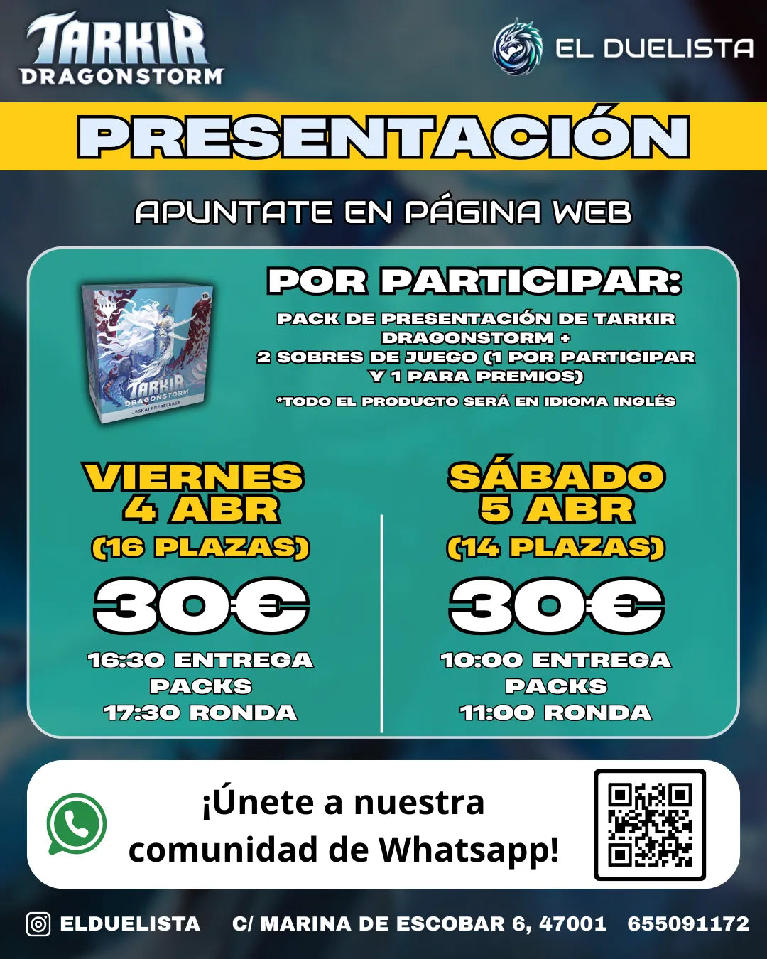 MTG- PRESENTACIÓN TARKIR DRAGONSTORM (SÁBADO 5 - 10:00)