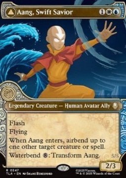 Aang, Swift Savior // Aang and La, Ocean's Fury (V.2) - Magic: The Gathering | Avatar: The Last Airbender: Extras (Rare) [XTLA - 347] - El Duelista