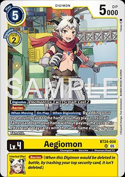 Aegiomon (BT24 - 034) (V.1) - Time Stranger (Super Rare) [BT - 24 - 034] - El Duelista