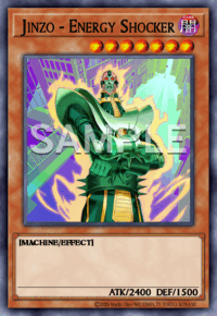 Jinzo - Energy Shocker: muestra oficial provisional SAMPLE en inglés; acabado de rareza no representado