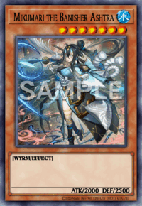 Mikumari the Banisher Ashtra: muestra oficial provisional SAMPLE en inglés; acabado de rareza no representado