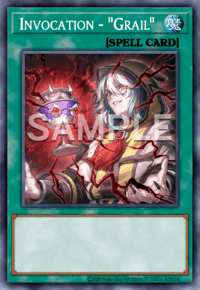Invocation - "Grail": muestra oficial provisional SAMPLE en inglés; acabado de rareza no representado
