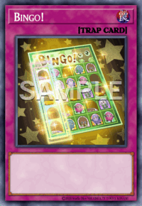 Bingo!: muestra oficial provisional SAMPLE en inglés; acabado de rareza no representado
