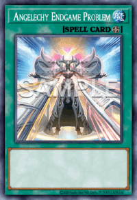 Angelechy Endgame Problem: muestra oficial provisional SAMPLE en inglés; acabado de rareza no representado