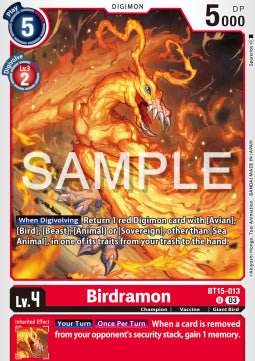 Birdramon (BT15 - 013)⁣ - Exceed Apocalypse⁣ (Uncommon)⁣ [013] - El Duelista