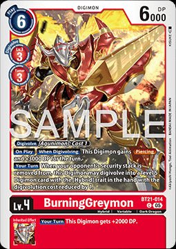 BurningGreymon (BT21 - 014)⁣ - World Convergence⁣ (Common)⁣ [014] - El Duelista