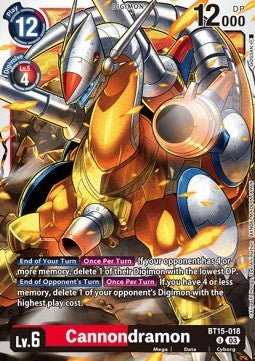 Cannondramon (BT15 - 018)⁣ - Exceed Apocalypse⁣ (Uncommon)⁣ [018] - El Duelista