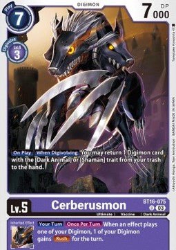Cerberusmon (BT16 - 075)⁣ - Beginning Observer⁣ (Uncommon)⁣ [075] - El Duelista
