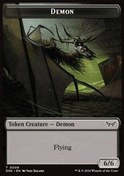 Demon Token (B 6/6 Flying) // Manifest Token (C 2/2)⁣ - Duskmourn: House of Horror: Tokens⁣ (Token)⁣ [T 9/18] - El Duelista