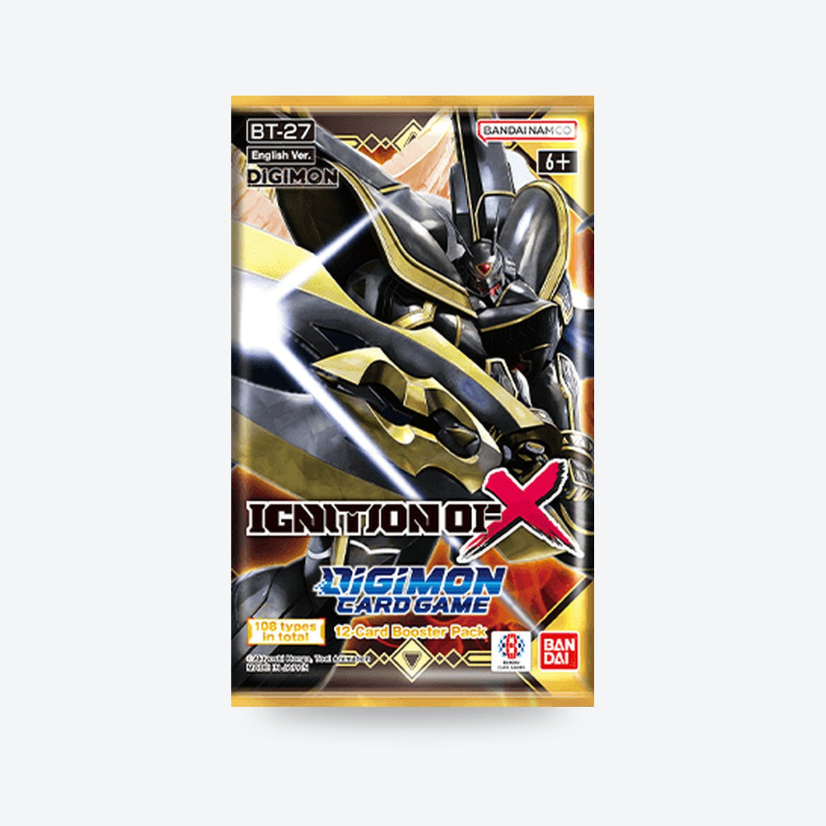 Sobre de Ignition of X BT-27 en inglés, imagen de referencia de la Booster Box de 24 sobres