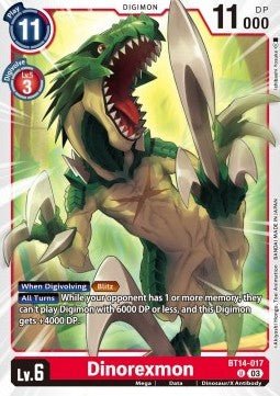 Dinorexmon (BT14 - 017)⁣ - Blast Ace⁣ (Uncommon)⁣ [017] - El Duelista