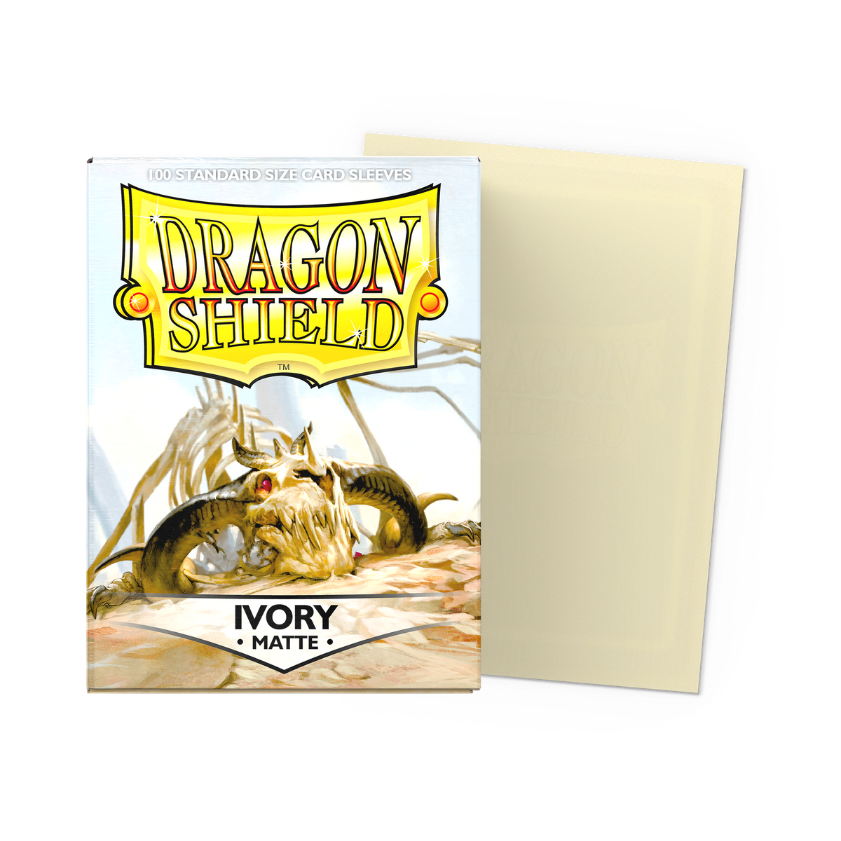 Fundas Dragon Shield Matte Ivory, caja de 100 y funda