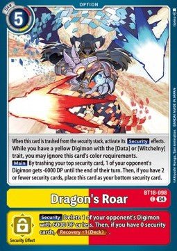Dragon's Roar (BT18 - 098)⁣ - Special Booster Ver 2.0⁣ (Common)⁣ [098] - El Duelista