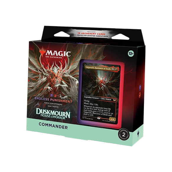 Magic: The Gathering—Duskmourn: House of Horror: Endless Punishment Commander Deck, caja sellada
