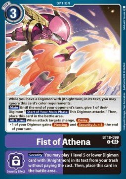 Fist of Athena (BT18 - 099)⁣ - Special Booster Ver 2.0⁣ (Common)⁣ [099] - El Duelista