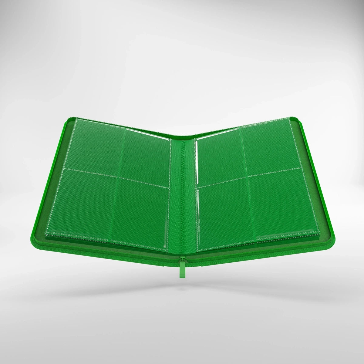 Álbum Gamegenic Zip-Up 8-Pocket — Verde — interior y bolsillos