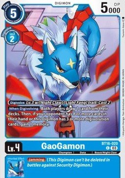 GaoGamon (BT16 - 020)⁣ - Beginning Observer⁣ (Common)⁣ [020] - El Duelista