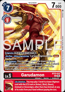 Garudamon (BT23 - 012) - Hackers' Slumber (Common) [BT - 23 - 012] - El Duelista