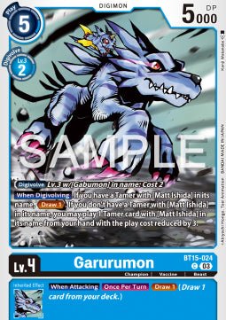 Garurumon (BT15 - 024)⁣ - Exceed Apocalypse⁣ (Common)⁣ [024] - El Duelista