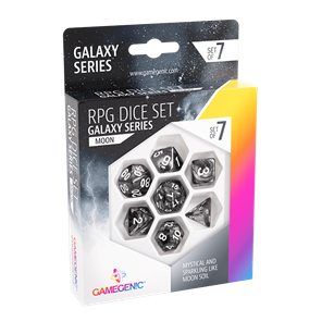 Gamegenic Galaxy Series Set of 7 Dice Set "Moon" (7 Dice)