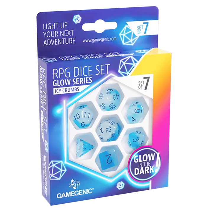 Gamegenic Galaxy Series Set of 7 Dice Set "Icy Crumbs" (7 Dice)