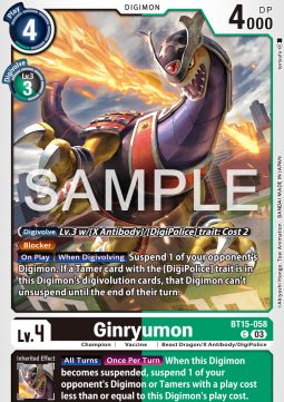 Ginryumon (BT15 - 058)⁣ - Exceed Apocalypse⁣ (Common)⁣ [058] - El Duelista