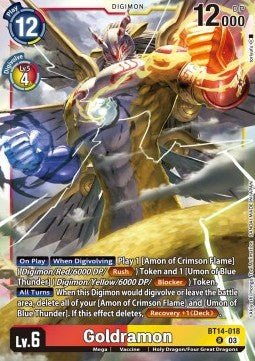 Goldramon (BT14 - 018) - Blast Ace (Rare) [BT - 14 - 018] - El Duelista