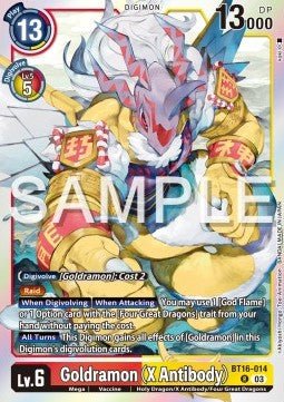 Goldramon (X Antibody) (BT16 - 014)⁣ - Beginning Observer⁣ (Rare)⁣ [014] - El Duelista