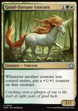 Good - Fortune Unicorn - Magic: The Gathering Foundations (Uncommon) [FDN - 240] - El Duelista