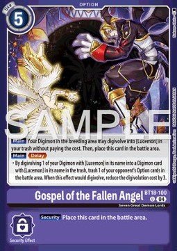 Gospel of the Fallen Angel (BT18 - 100) - Premium Bandai Products (Alternative Art) [PB - XX - BT18 - 100] - El Duelista