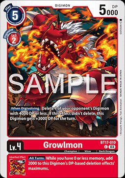 Growlmon (BT17 - 010)⁣ - Secret Crisis⁣ (Common)⁣ [010] - El Duelista