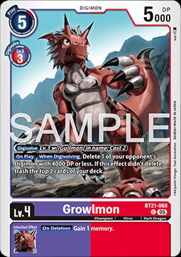 Growlmon (BT21 - 068)⁣ - World Convergence⁣ (Common)⁣ [068] - El Duelista