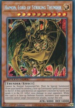 Hamon, Lord of Striking Thunder⁣ - Speed Duel GX: Duelists of Shadows⁣ (Secret Rare)⁣ [G02] - El Duelista