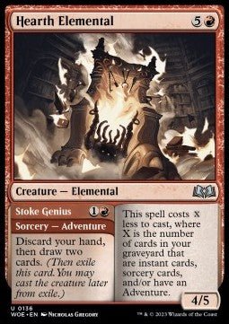 Hearth Elemental // Stoke Genius⁣ - Wilds of Eldraine⁣ (Uncommon)⁣ [136] - El Duelista