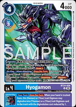 Hyogamon (BT24 - 026) - Time Stranger (Uncommon) [BT - 24 - 026] - El Duelista