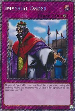Imperial Order (V.1 - Platinum Secret Rare)⁣ - Quarter Century Bonanza⁣ (Platinum Secret Rare)⁣ [106] - El Duelista