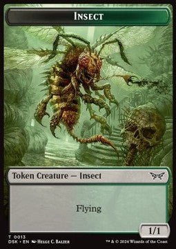 Insect Token (Black and Green 1/1 Flying)⁣ - Duskmourn: House of Horror: Tokens⁣ (Token)⁣ [T13] - El Duelista