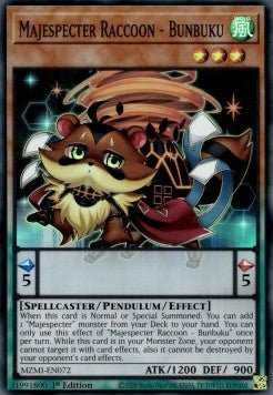 Majespecter Raccoon - Bunbuku (V.1 - Super Rare)⁣ - Maze of Millennia⁣ (Super Rare)⁣ [072] - El Duelista