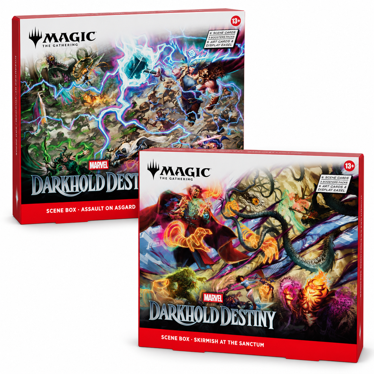 Magic Marvel Darkhold Destiny: set de dos Scene Boxes, Assault on Asgard y Skirmish at the Sanctum