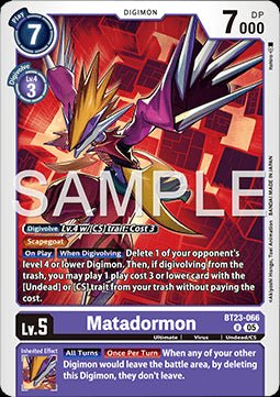 Matadormon (BT23 - 066) - Hackers' Slumber (Rare) [BT - 23 - 066] - El Duelista