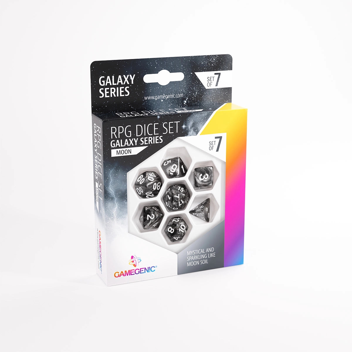 Gamegenic Galaxy Series – Set de 7 Dados RPG Moon