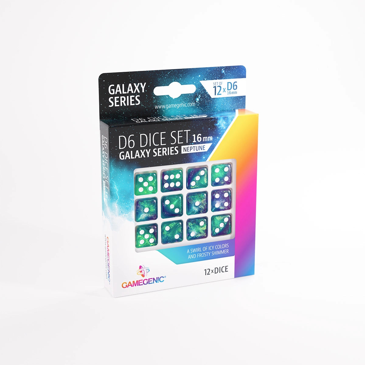 Gamegenic Galaxy Series – Set de 12 Dados D6 16 mm Neptune