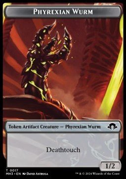 Phyrexian Wurm Token (Artifact 1/2 Deathtouch)⁣ - Modern Horizons 3: Tokens⁣ (Token)⁣ [T17] - El Duelista
