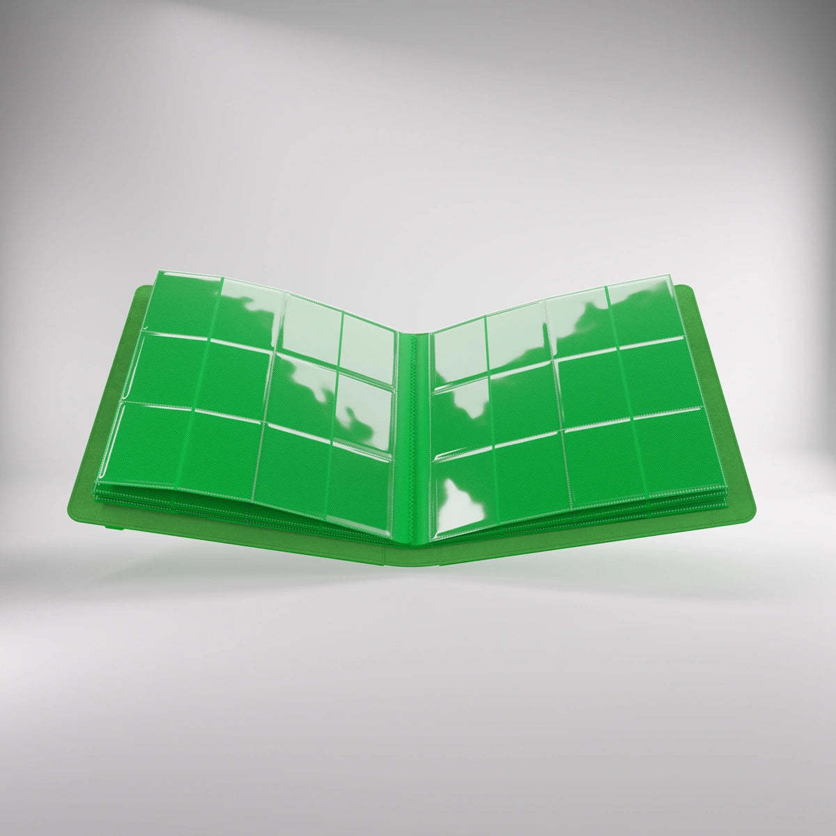 Álbum Gamegenic Prime 24-Pocket — Verde — interior con cartas