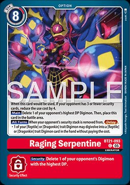 Raging Serpentine (BT21 - 093)⁣ - World Convergence⁣ (Common)⁣ [093] - El Duelista