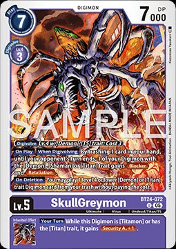 SkullGreymon (BT24 - 072) - Time Stranger (Uncommon) [BT - 24 - 072] - El Duelista