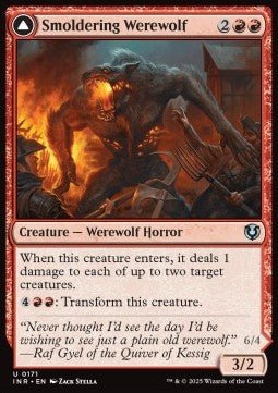 Smoldering Werewolf / Erupting Dreadwolf⁣ - Innistrad Remastered⁣ (Uncommon)⁣ [171] - El Duelista
